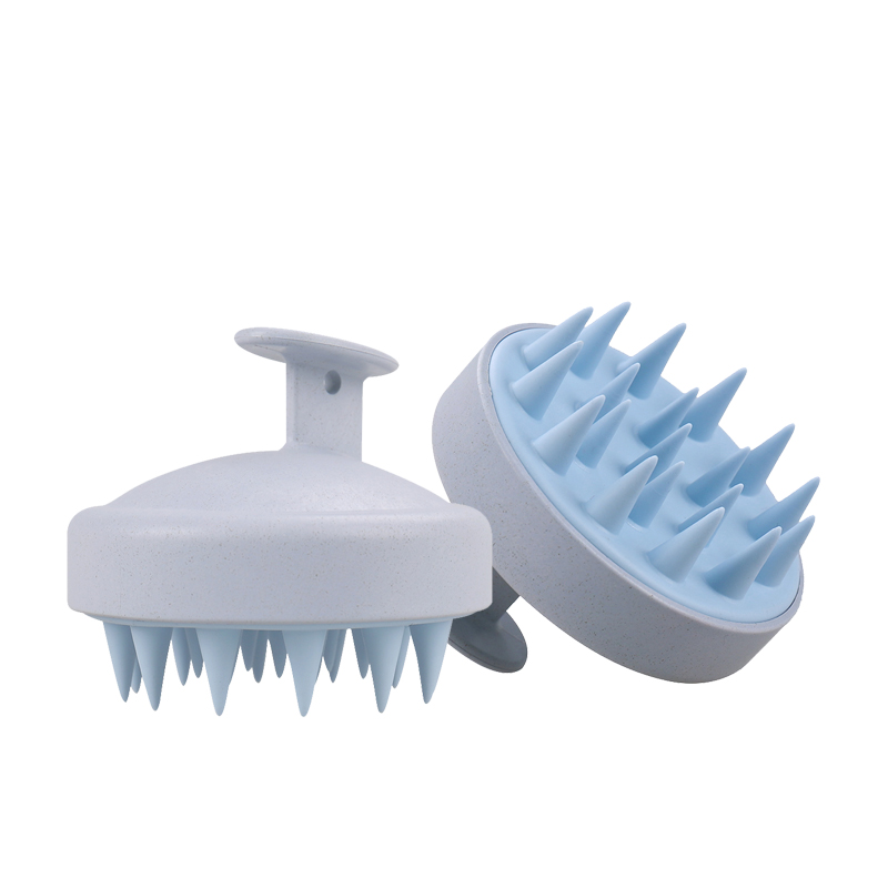Scalp Massage Hair Care Products Biodegradable Wheat Straw Silicone Head Scalp Brush Massage Comb Hair Brush