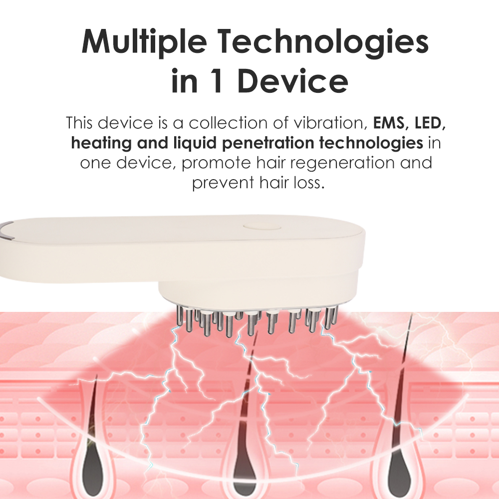 Synogal Red Light Vibrating Electric Hair Growth Scalp Magic Brush Oil Bottle Applicator Hair Care Scalp Massager Comb