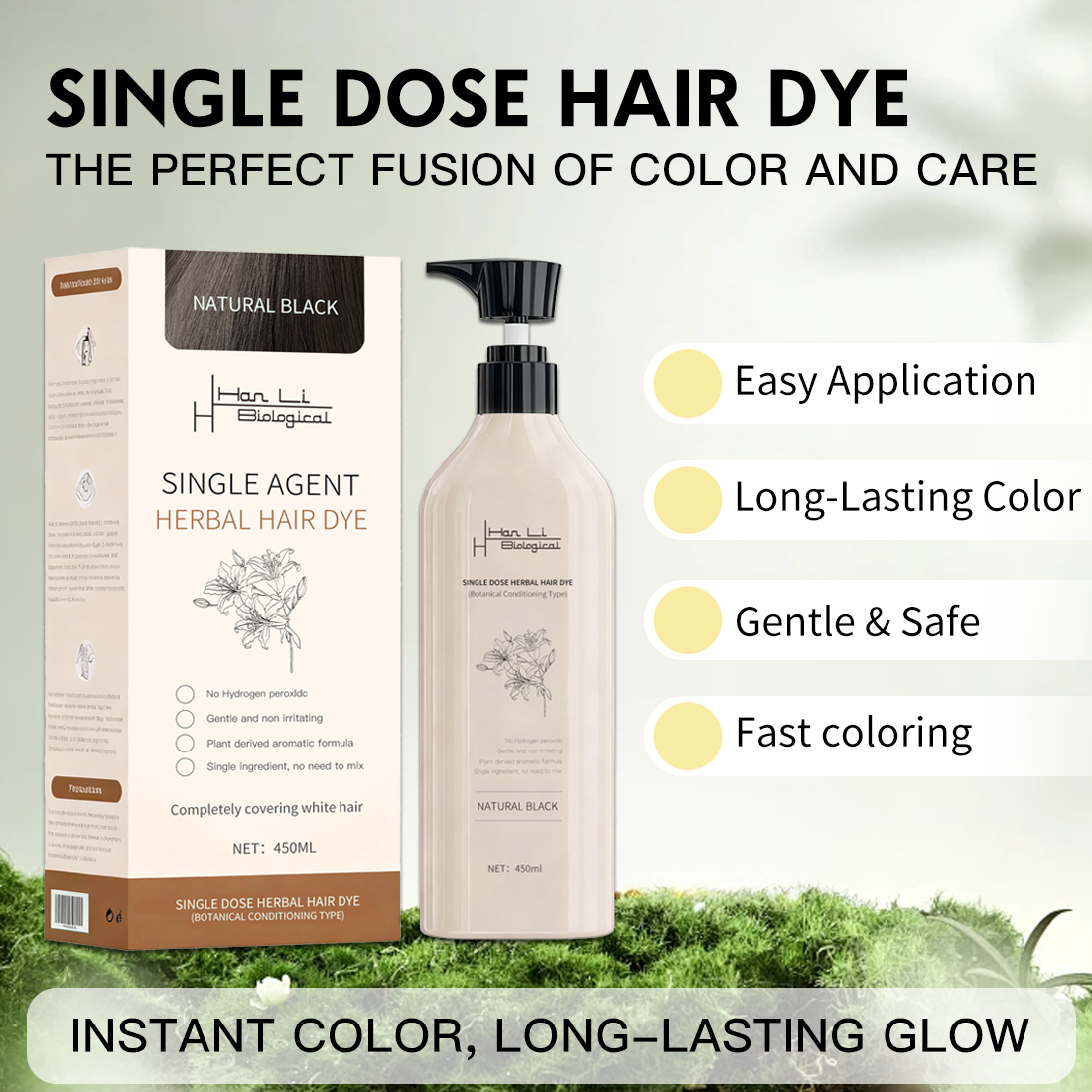 Hot Sale Black Darkening Hair Shampoo Natural Hair Coloring Shampoo for Hair Salon Products