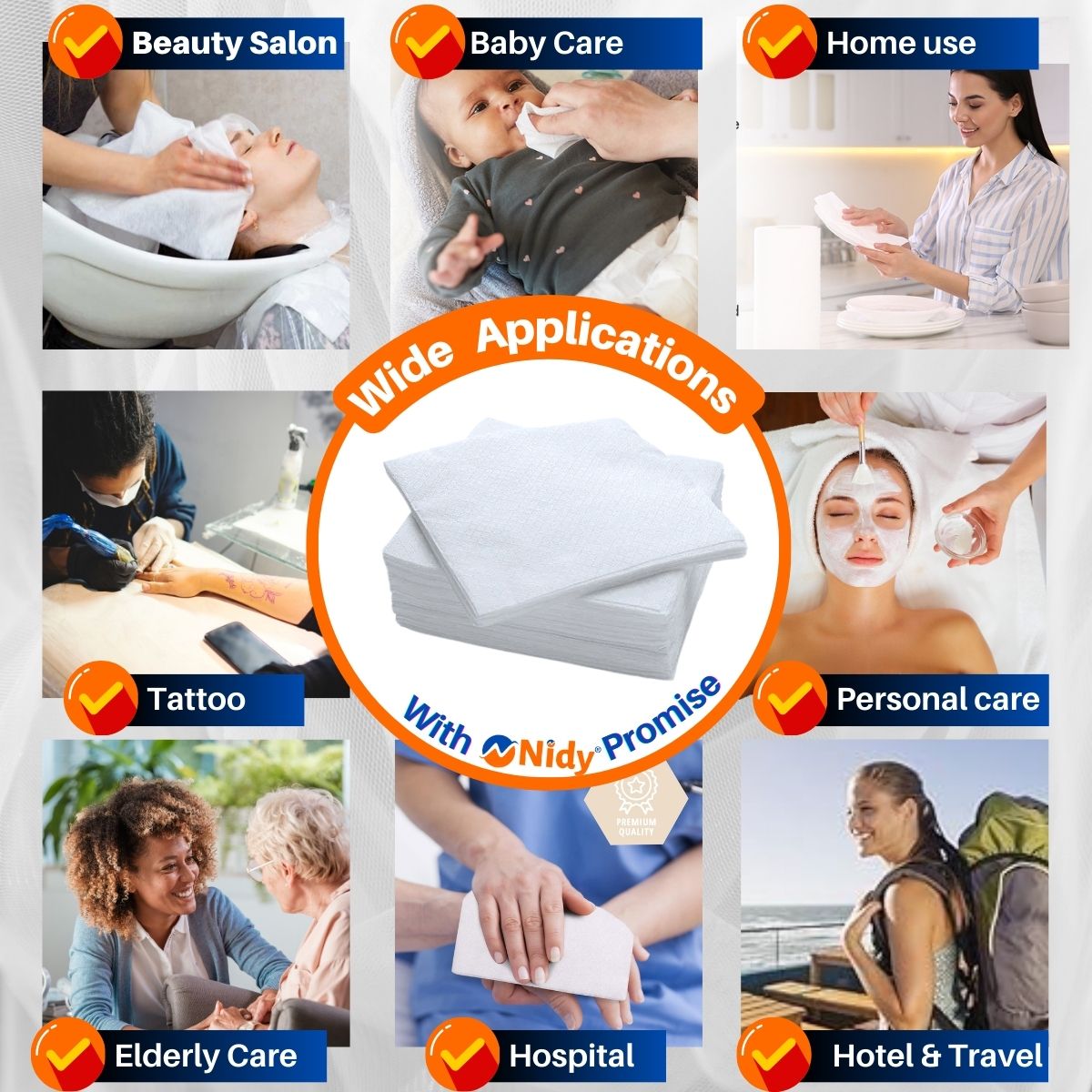 NIDY Disposable Towel Comfort | Soft, Highly Absorbent &amp; Hygienic Towels for Salon, Spa, Hotel &amp; Travel