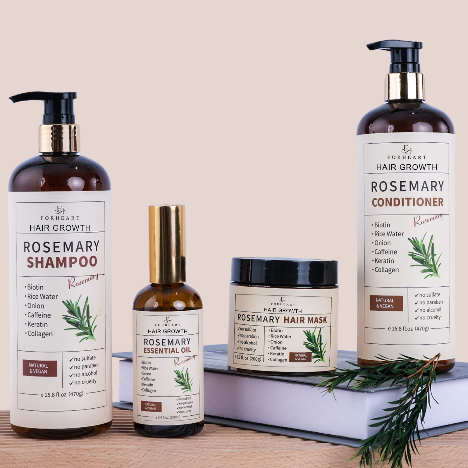 Private Label Rosemary Hair Growth Shampoo Sulfate-Free Hair Repair Shampoo Custom Peppermint &amp; Rosemary Essential Oil Shampoo