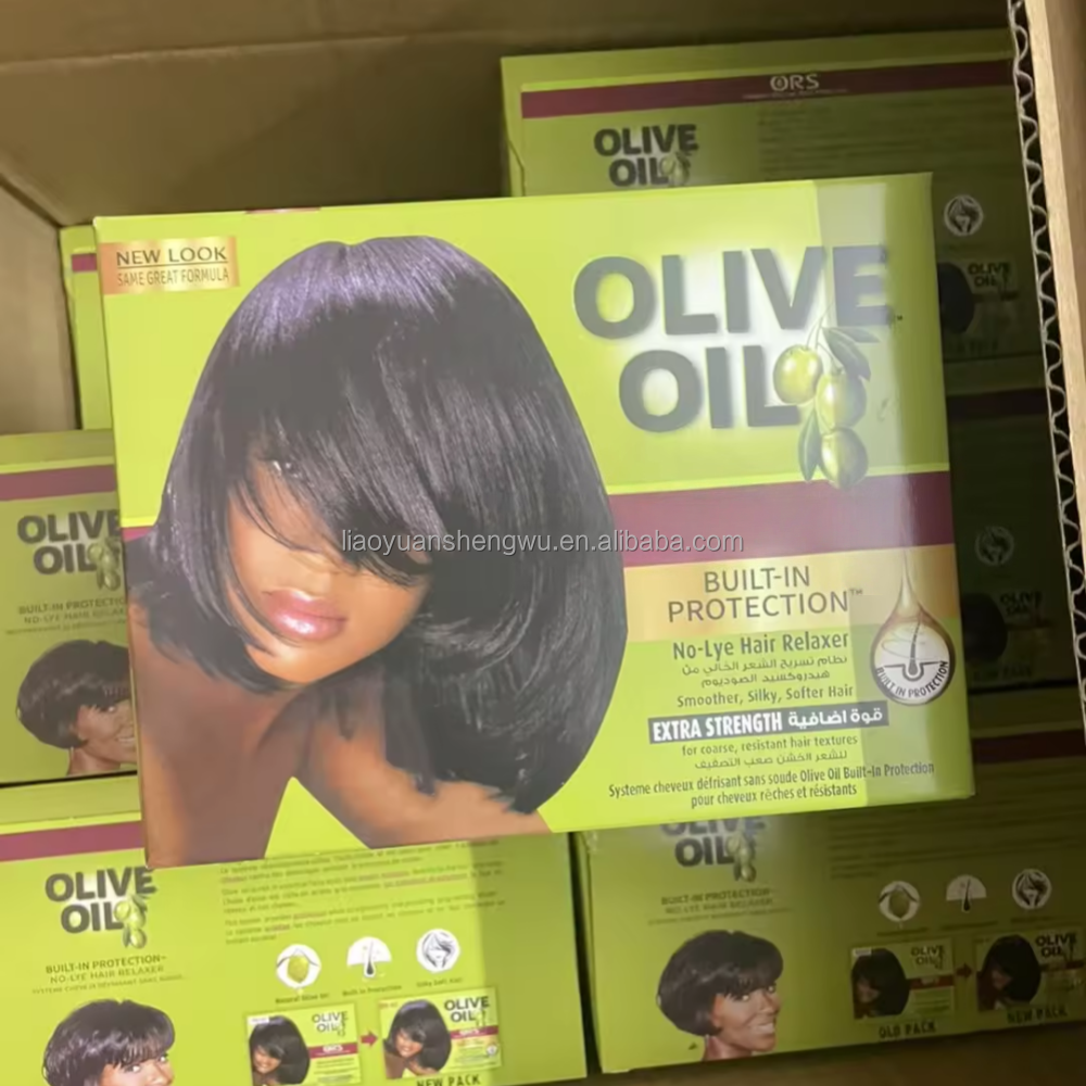 Wholesale Long-Lasting No-Lye Hair Straightening Cream Olive Oil Nourishing Hair Relaxer for Home and Salon Use