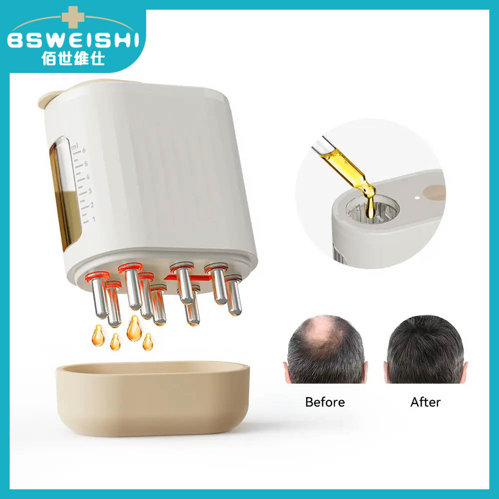 Hot Sale Electric Red Light Scalp Massaging Applicator Plastic Handle Hair Growth Brush Comb Hair Care Anti-Hair Loss Products
