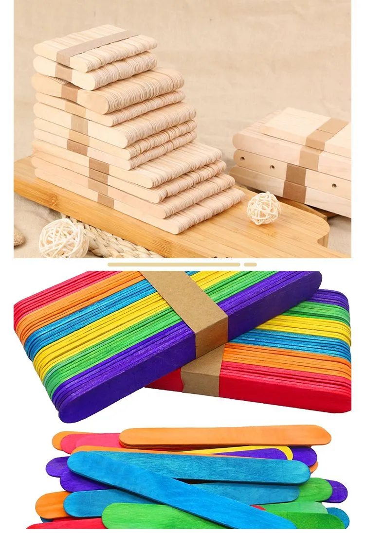 Natural Wood Popsicle Stick for Waxing DIY Wood Crafts Hair Removal and Waxing Supplies Paint Stirrer