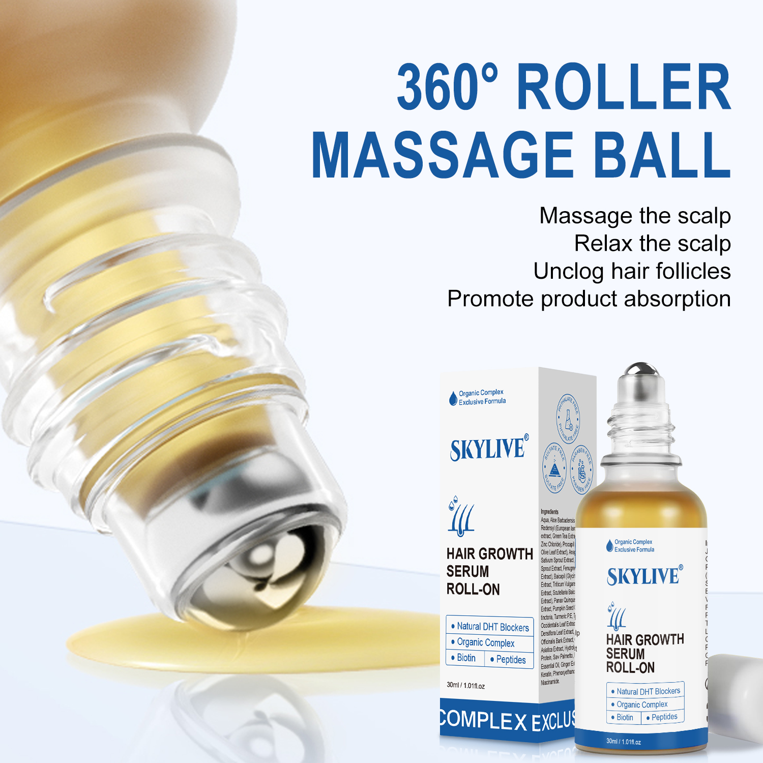 OEM Private Label Hair Nourishing Serum Roll-on for Improving Scalp Nourishing Strengthening Hair Root Hair Care Products