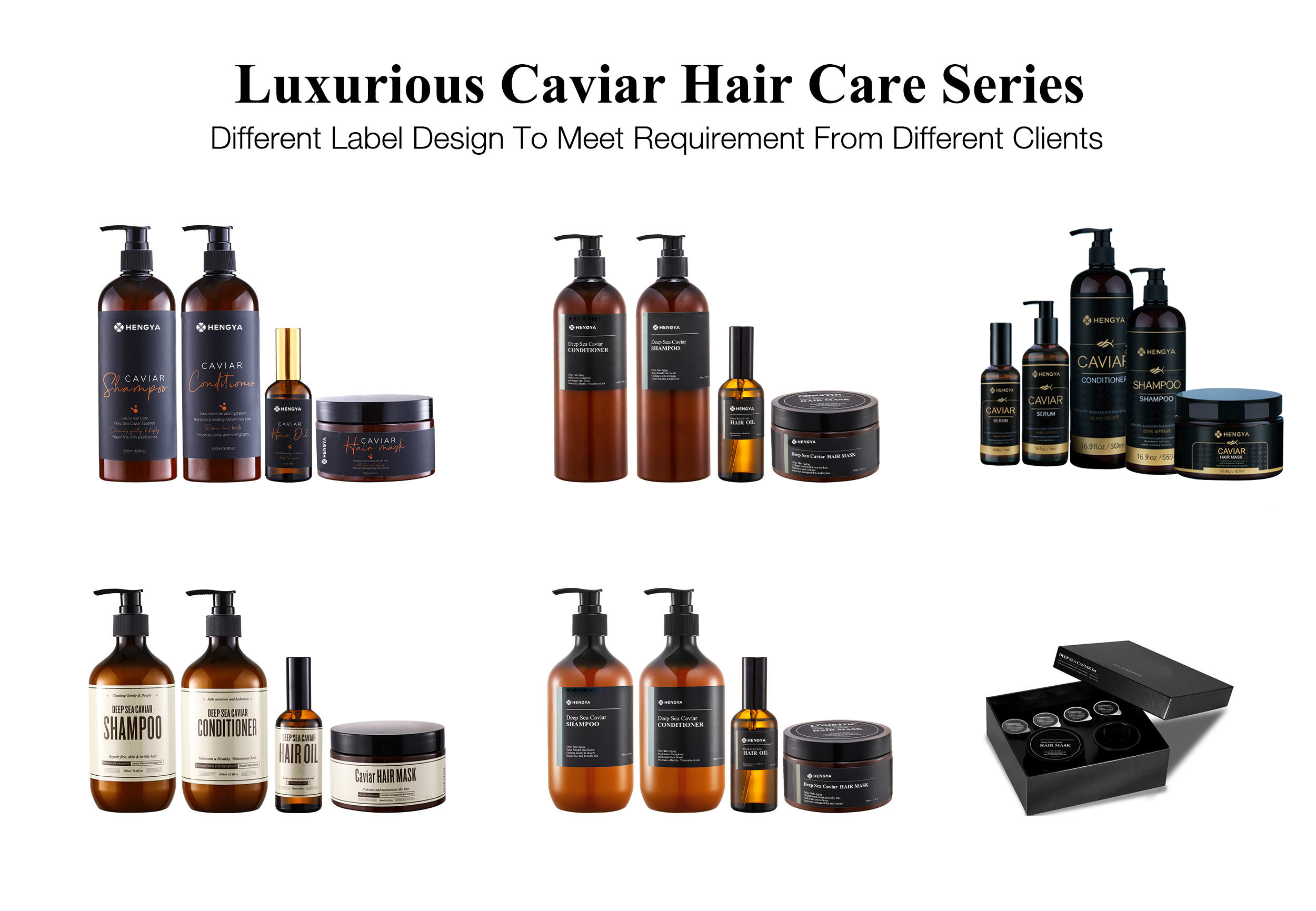 Custom Logo Salon Professional Caviar Essence Shampoo and Conditioner Luxury Caviar Hair Care Shampoo for Frizzy Damaged Hair