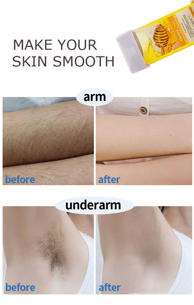100ml Cartridge Honey Soft Hair Removal Depilatory Wax for Women and Men at Home Roller Green Tea Body Waxing