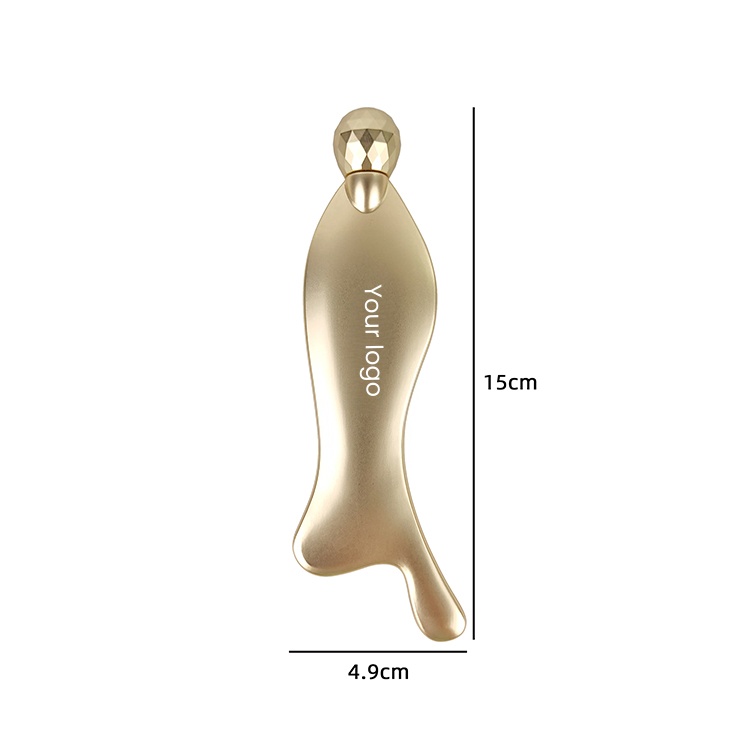 Customized LOGO Rose Goldfish Lifting Lymphatic Drainage Neck Roller Tightening Facial Gua Sha Board OEM Brand Home Commercial