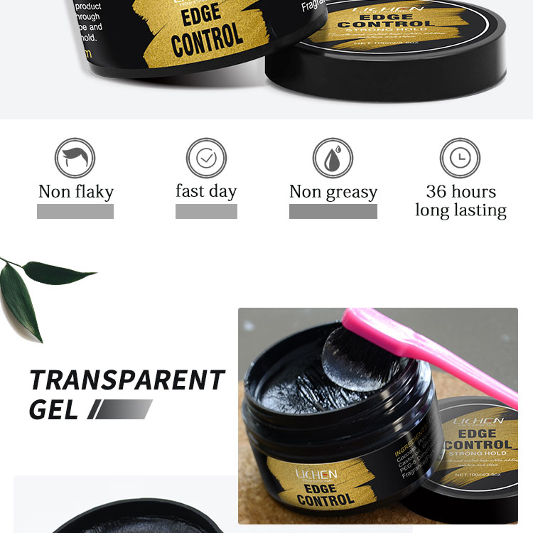 Lichen Wholesale Hair Styling Products Scented Water Based Hair Edge Control Long-lasting No Flakes for Natural Hair
