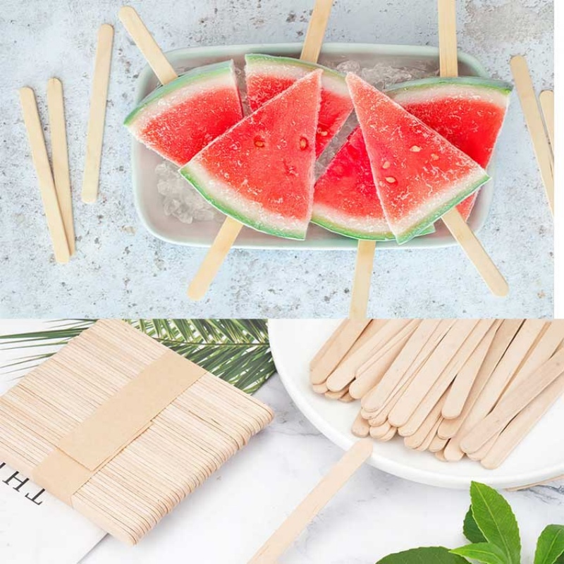 Foska Popsicle Sticks for Crafts Hair Removal and Waxing Flat Natural Color Wooden Crafts Sticks for Stirring Tongue Depressor