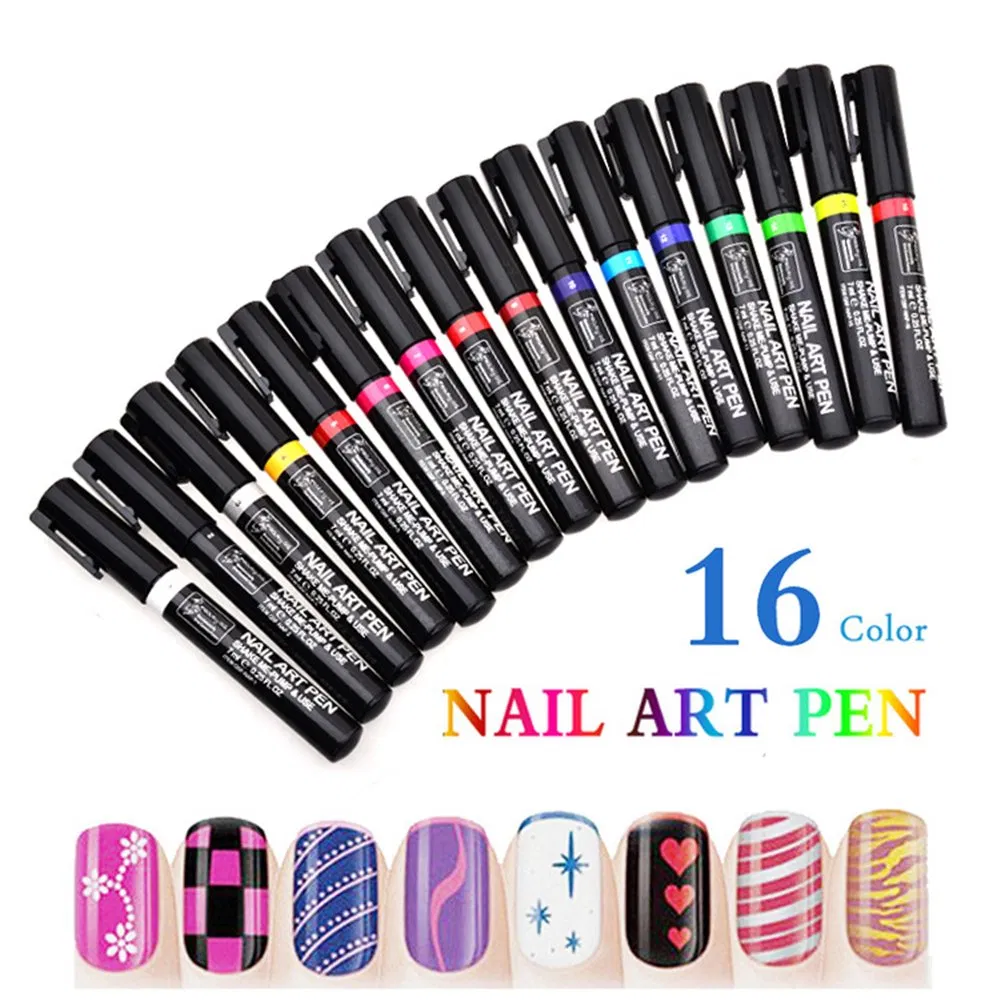 16 Color Nail Art Painting Pen Tool Nail Care Products for Nail Beauty