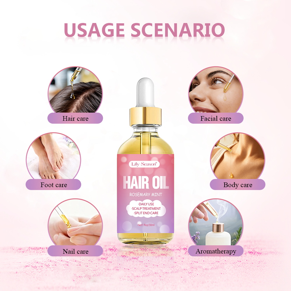Hair Care Scalp &amp; Root Repair Split Ends Reduce Frizz Nourishing Rejuvenating 30ml Dropper Natural Herbal Rosemary Essential Oil