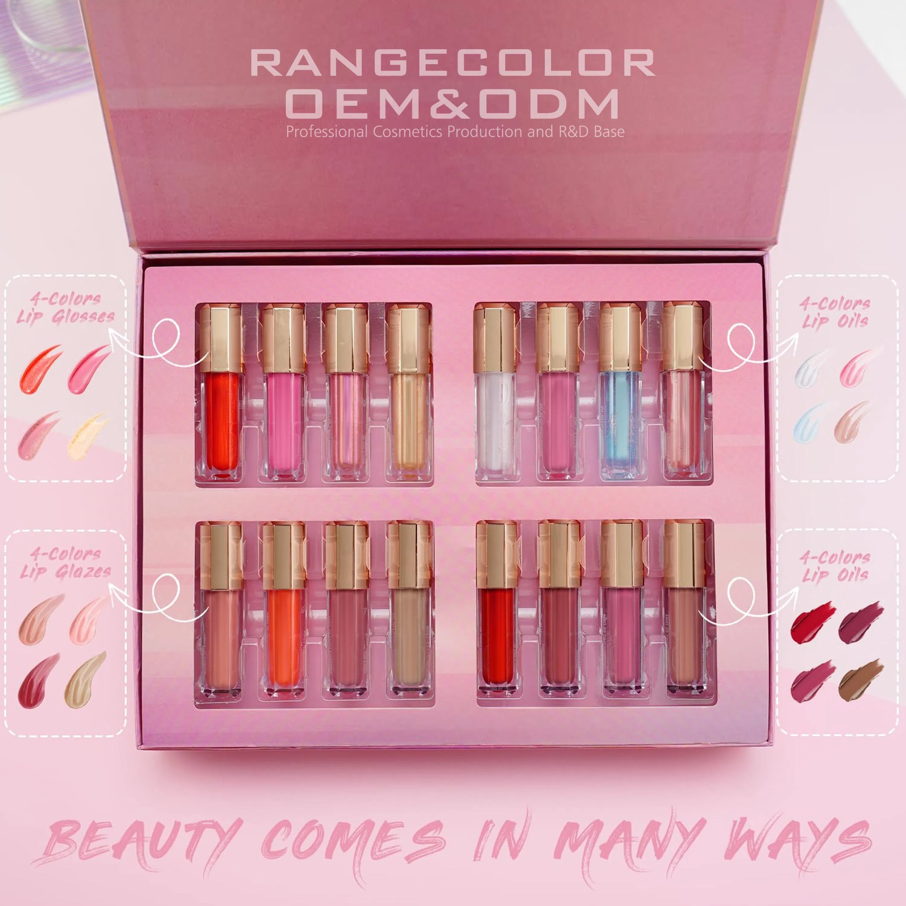 Professional Cosmetics16 PCS Makeup Set for Lip Glaze &Lip Oil&amp; Lip Gloss Collection