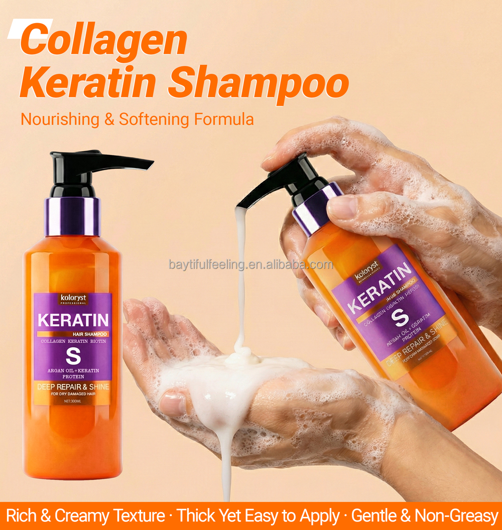 Manufacturer Professional Salon Herbal Shampoo for Damaged Hair Keratin Treated Smooth and Clean Scalp Features Repair Formula