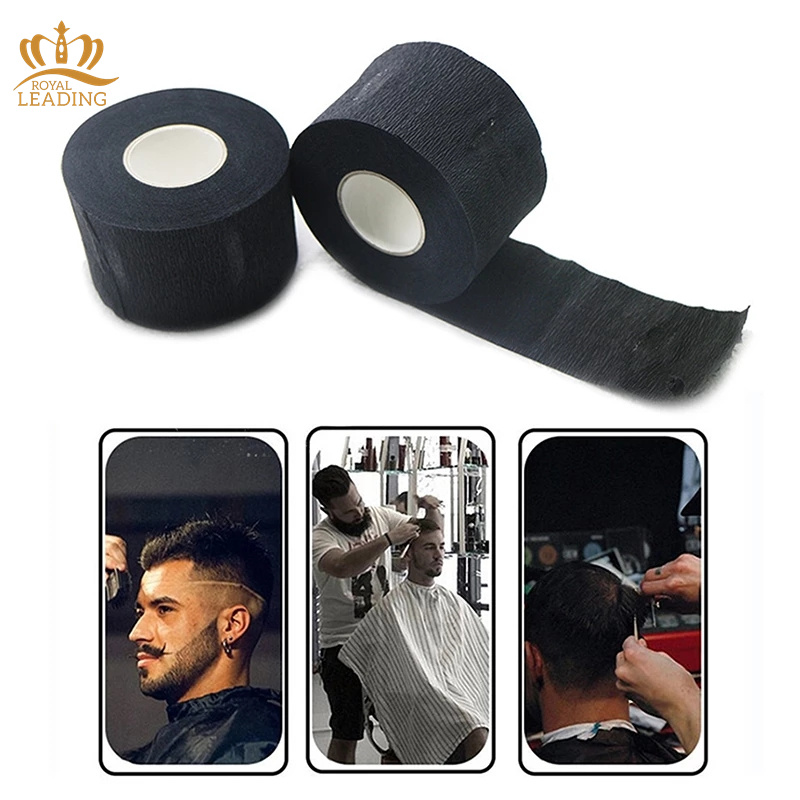 High Quality Barber Supplies Disposable Neck Strips Ruffles Beauty Salon Hairdressing Black Neck Roll Paper