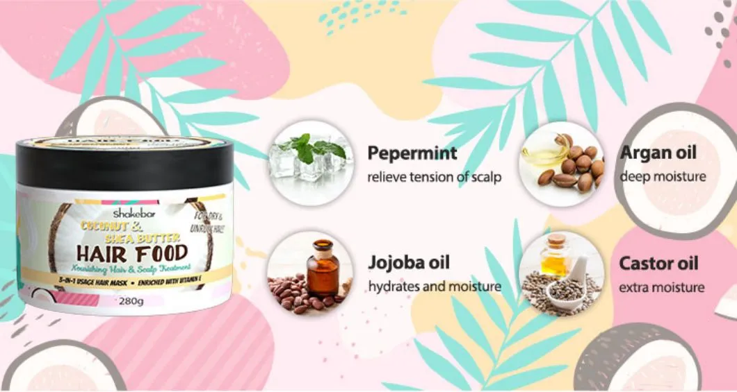Professional Hair Care Product Sulfate Free Caster Oil Hair Food with Private Label