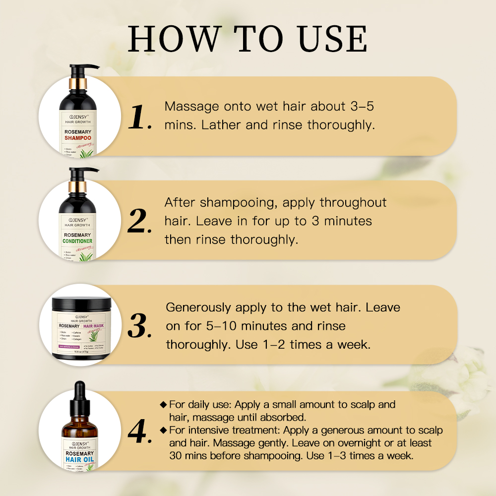 OEM Hair Care Set Restoration Growth Anti-Dandruff Argan Oil Rosemary Custom Keratin Shampoo and Conditioner Hair Growth Oil