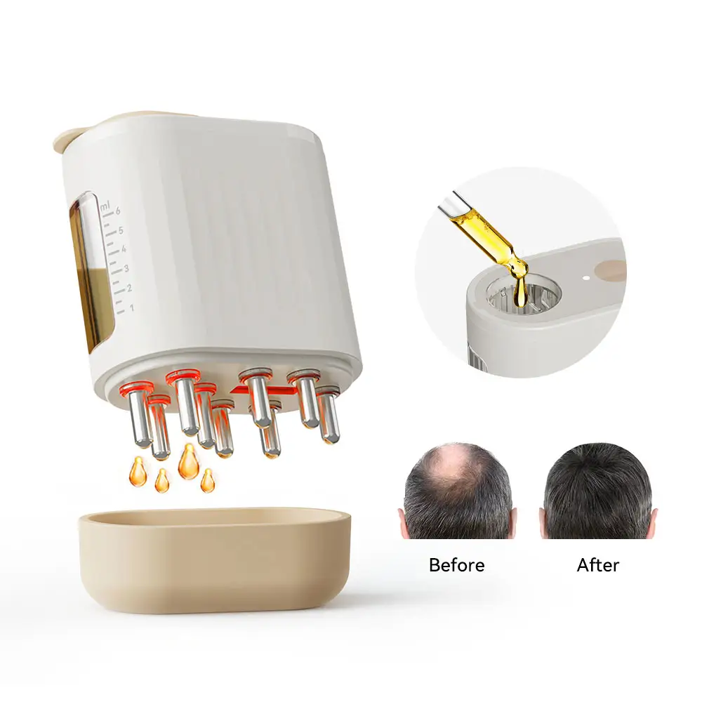 Hot Sale Electric Red Light Scalp Massaging Applicator Plastic Handle Hair Growth Brush Comb Hair Care Anti-Hair Loss Products