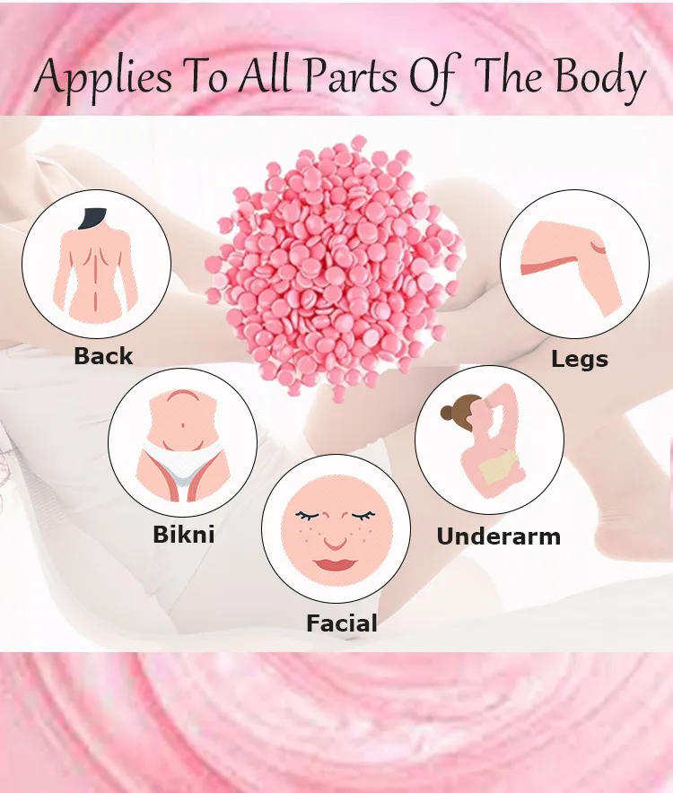 New Formula 1kg Hard Wax Beans Hair Removal Rose Lavender Honey Waxing Beads for Depilatory Salon Personal Use