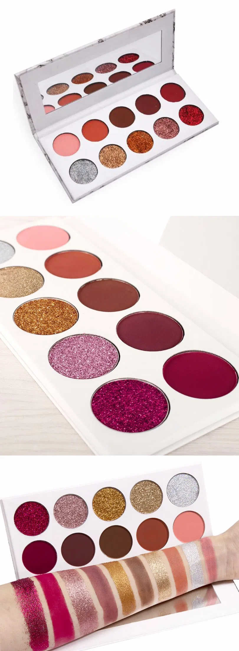 Professional 10 Color Makeup Eyeshadow and Glitter Palette Cosmetics