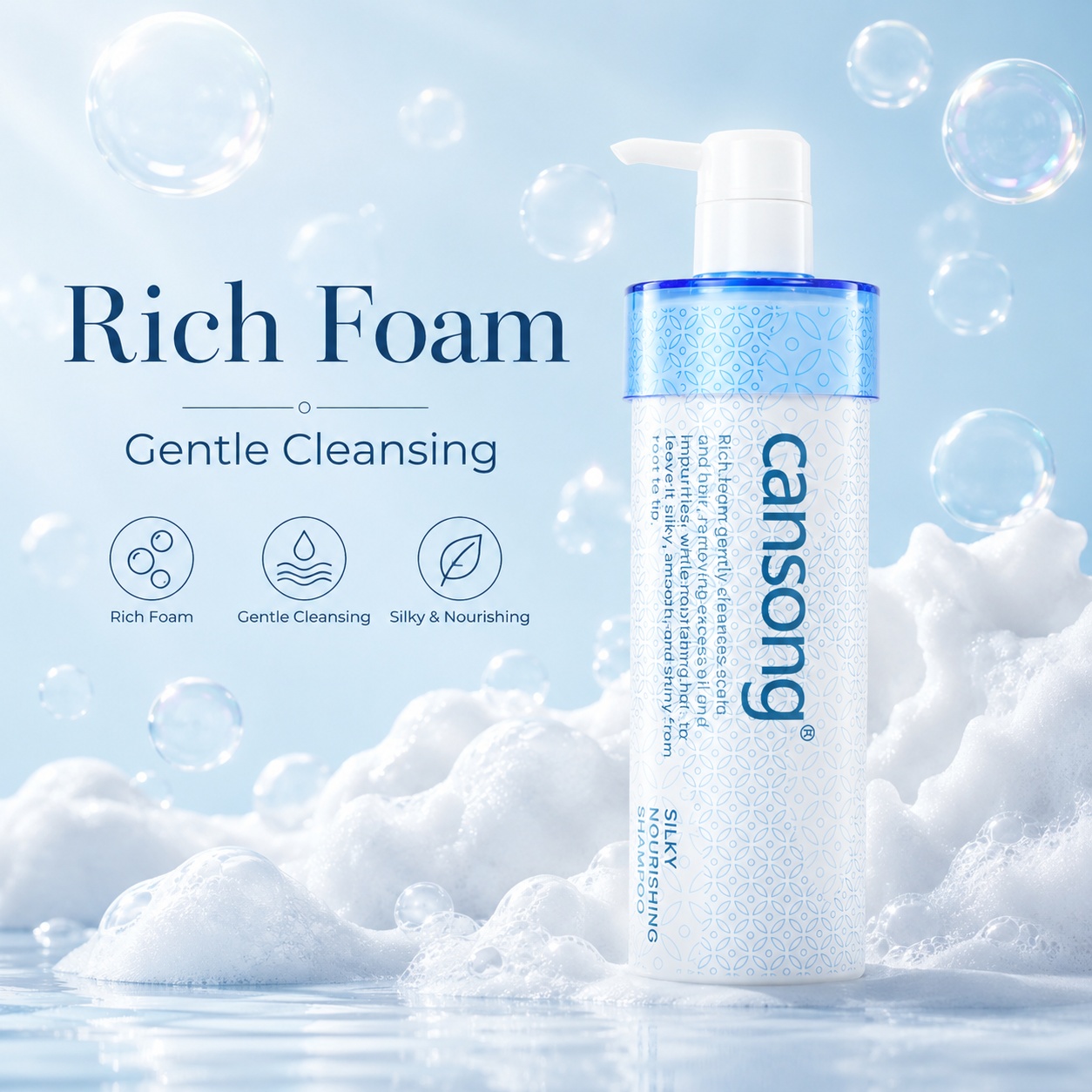 Herbal Keratin Smooth Shiny Hair Shampoo Salon Hair Care with Anti-Frizz Refreshing and Nourishing Formula Free Sample
