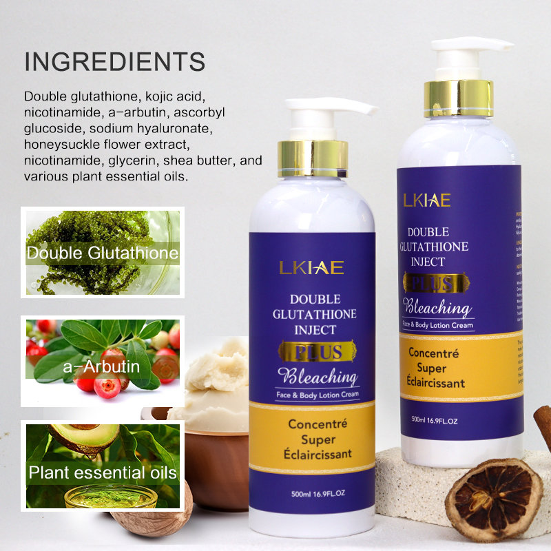 Private Label Gluta Plus Tone up Natural Black Skin Women Face Cream Whitening Body Lotion for Bleaching