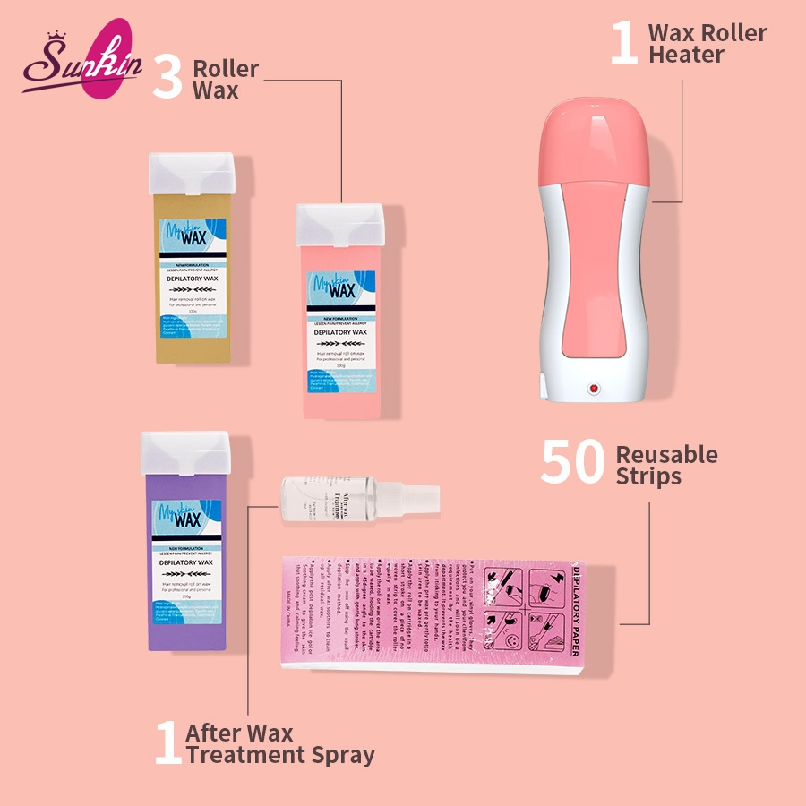 Customizable Hair Removal Wax Kit Portable Wax Warmer Set Waxing Kit