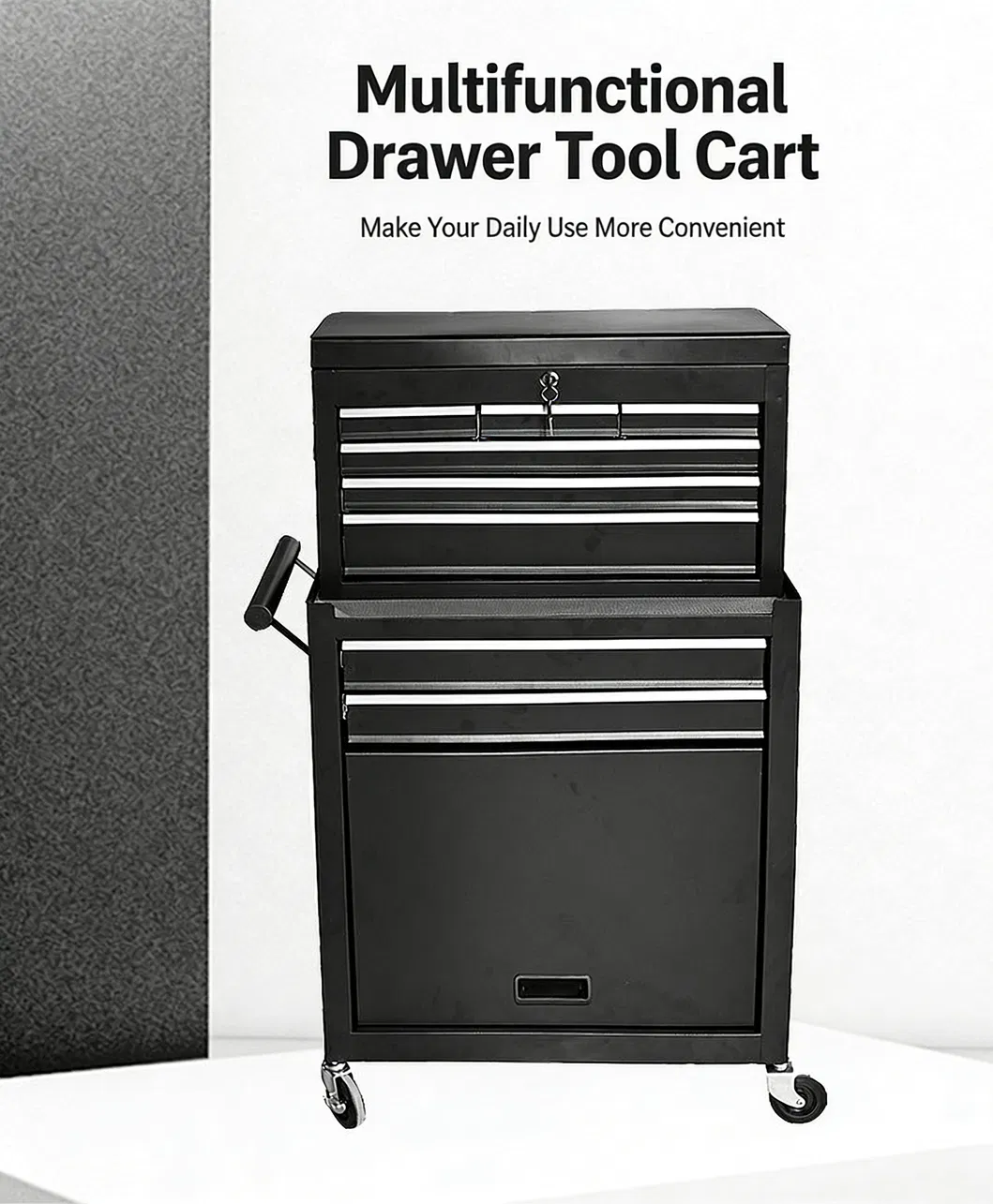 Professional Rolling Barber Station with Lockable Casters