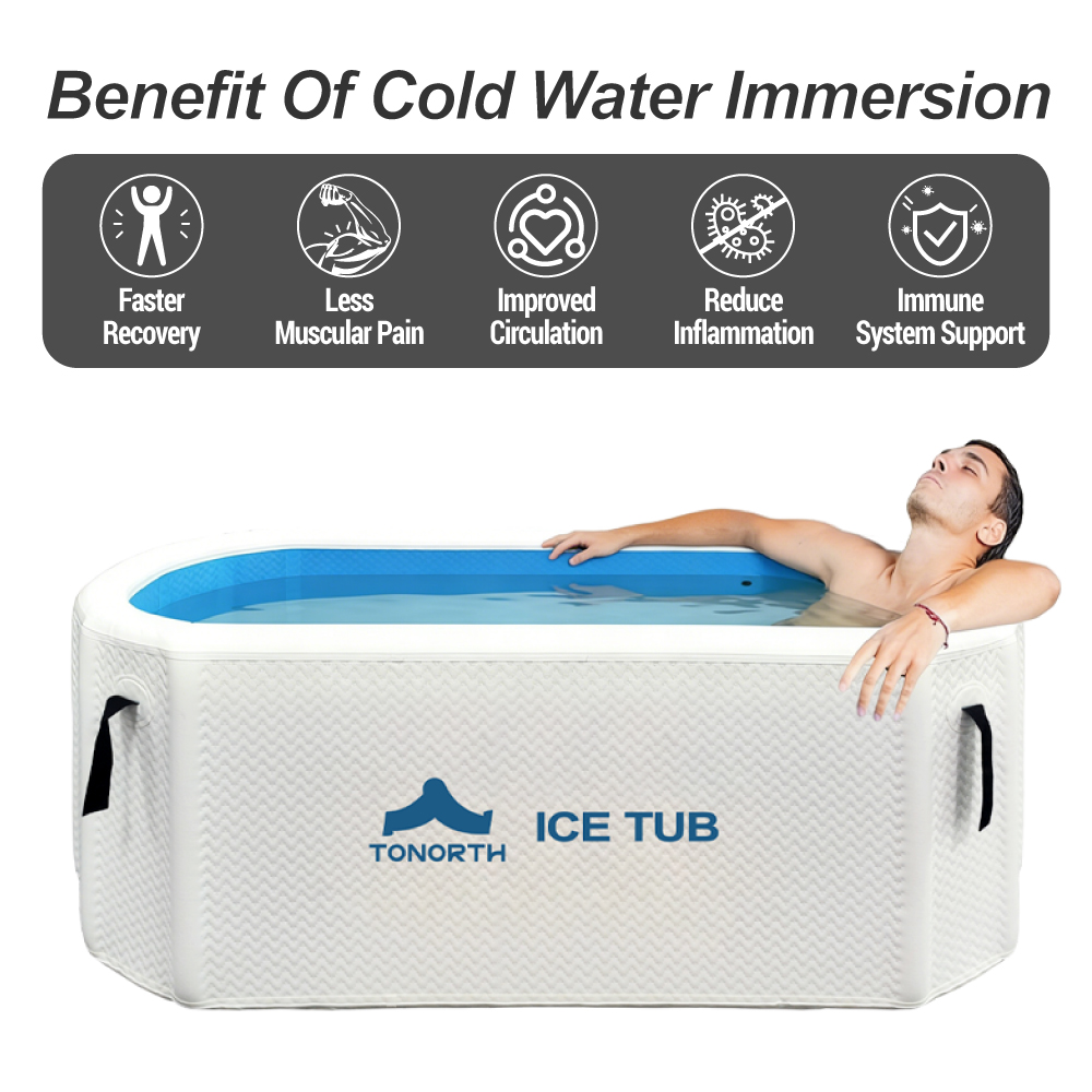 2-Year Warranty Portable Foldable Inflatable Ice Bath, Cold Plunge Tub For Fitness Recovery