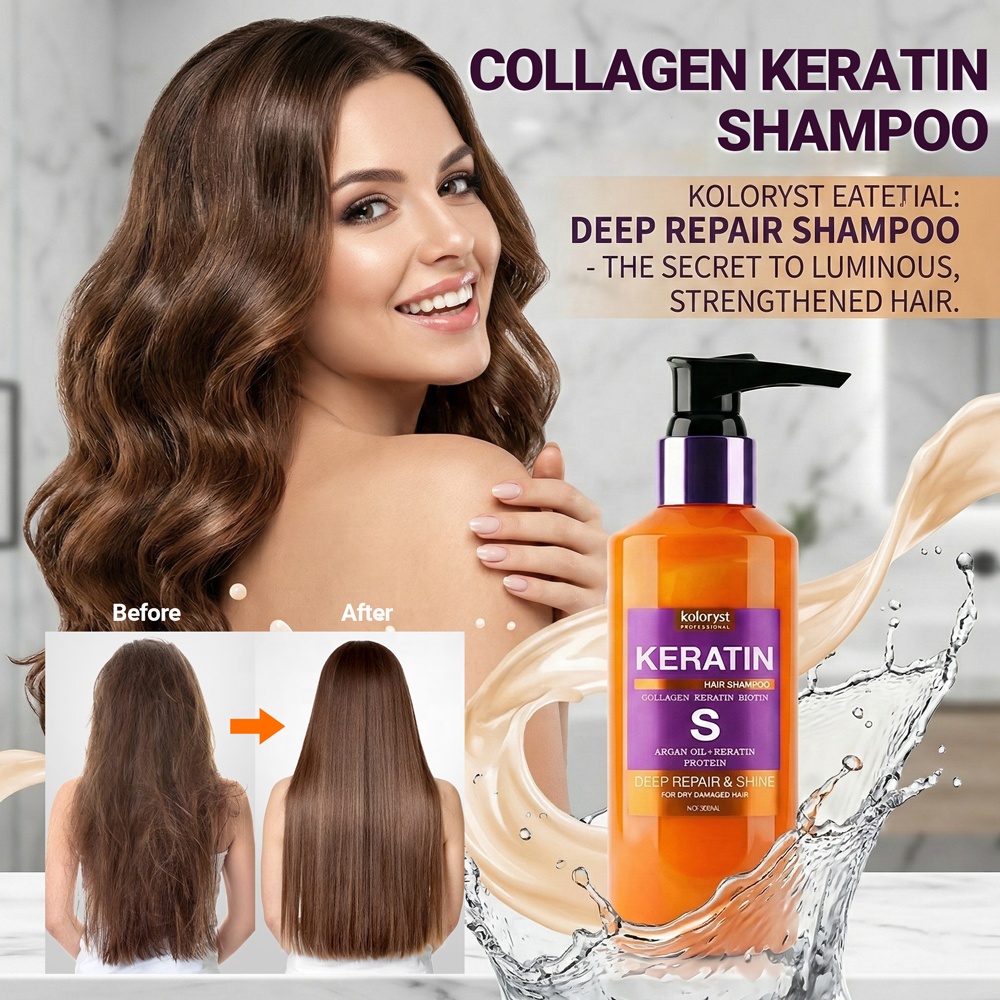 Manufacturer Professional Salon Herbal Shampoo for Damaged Hair Keratin Treated Smooth and Clean Scalp Features Repair Formula