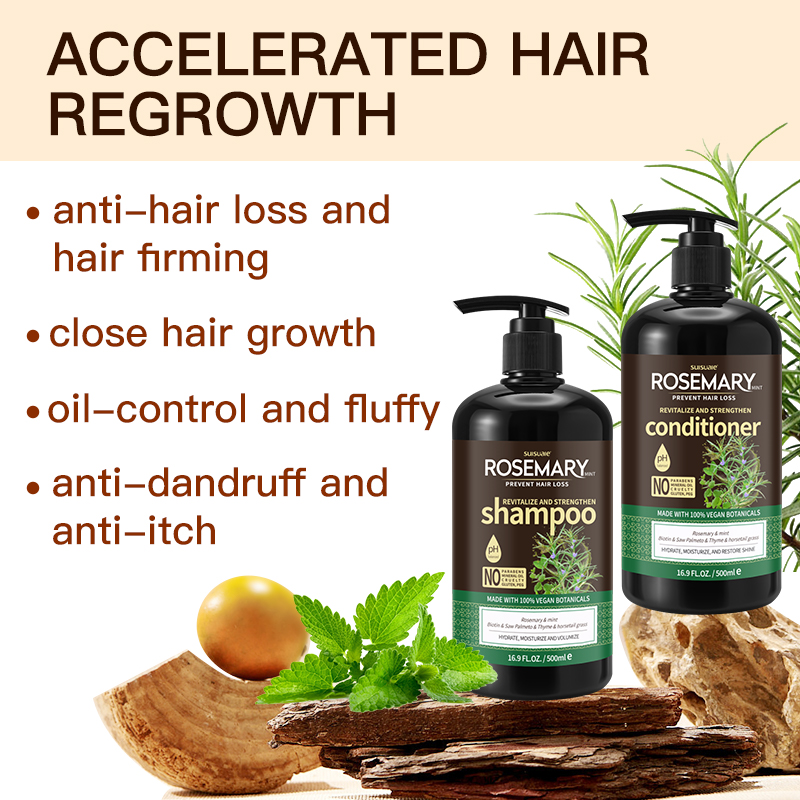 OCCA Factory Oem Natural Organic Custom Vegan Hair Loss Rosemary Mint Tea Tree Oil Hair Growth Shampoo And Conditioner Set