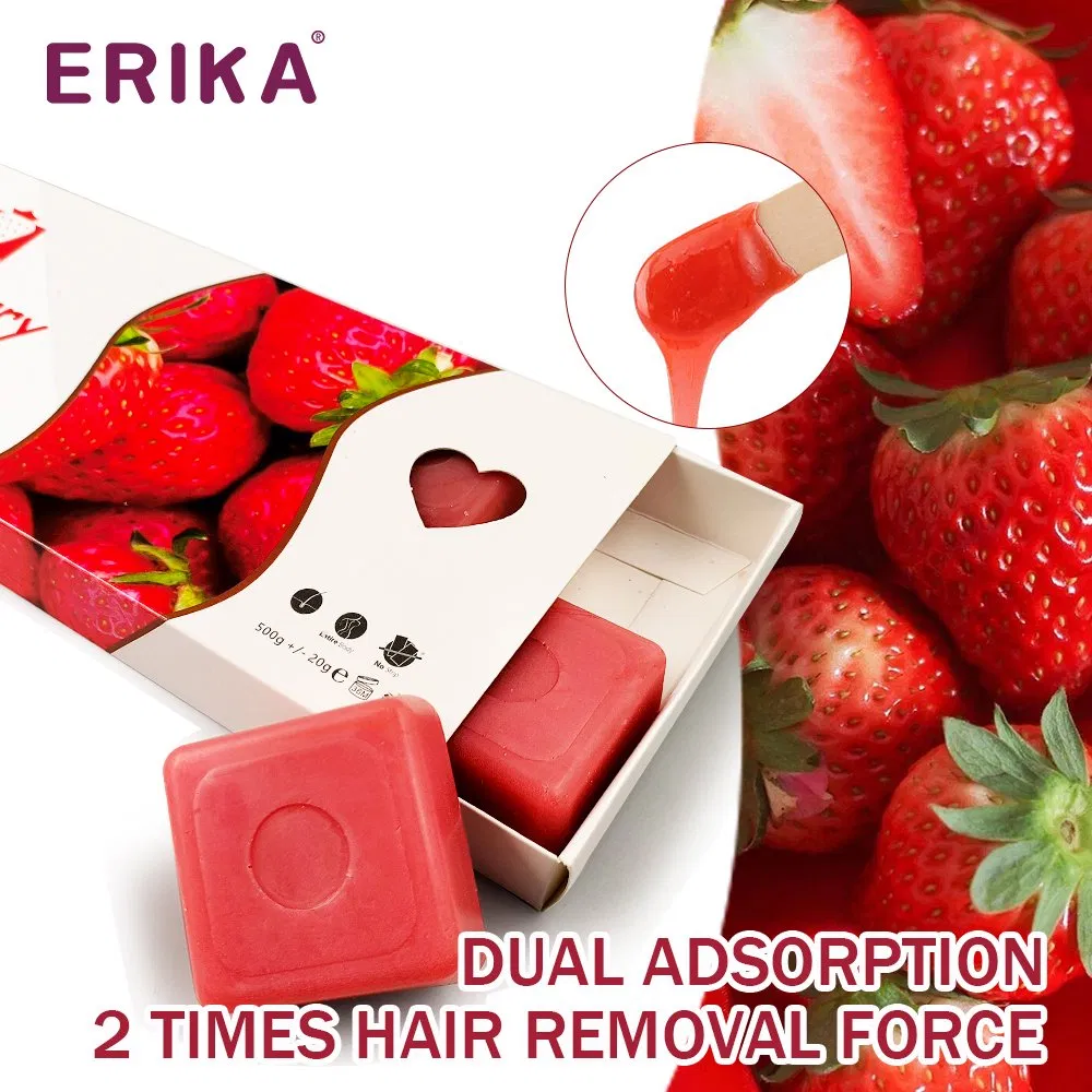 Factory Supply Hot Tablets Painless Hair Removal Blocks for Bikini Line Waxing Non-Strips Depilatory Wax Strawberry 500g