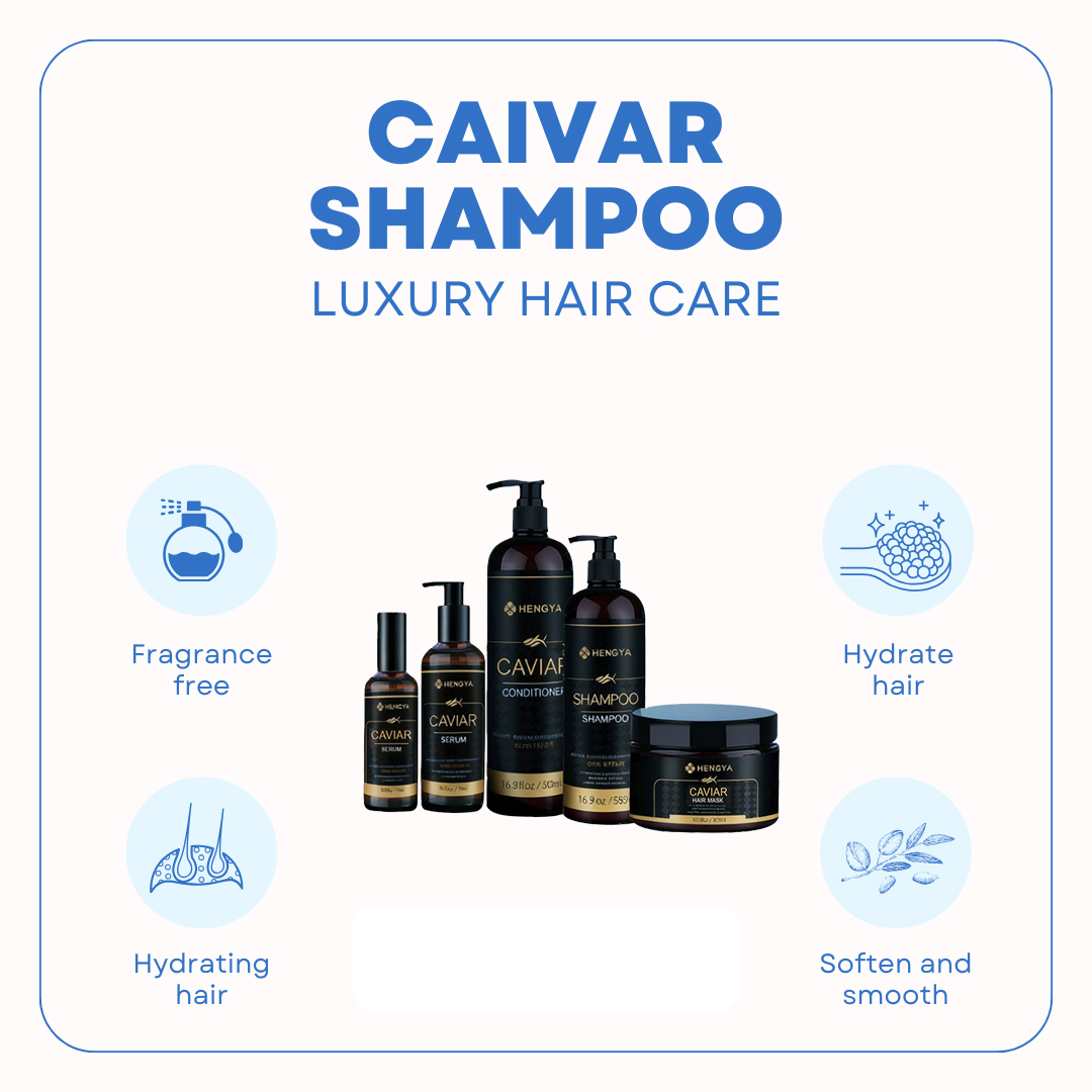 Custom Logo Salon Professional Caviar Essence Shampoo and Conditioner Luxury Caviar Hair Care Shampoo for Frizzy Damaged Hair