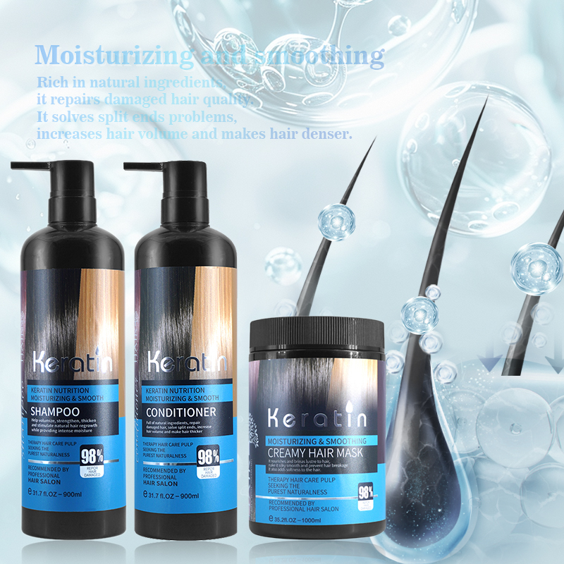 Stock Available Keratin Hair Care Sets Brazilian Hair Treatment Product Organic Shampoo And Conditioner For Salon