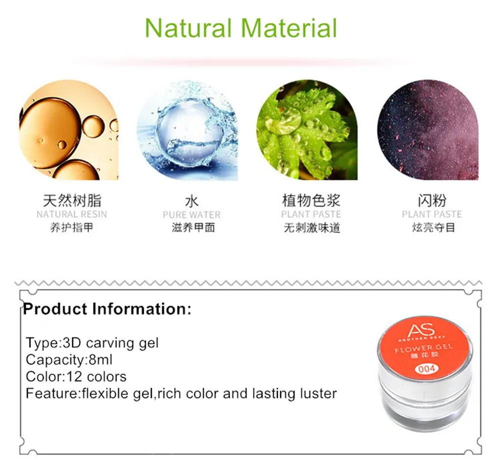 Acrylic 3D Nail Art Painting/Drawing Gel Product Kit for Nail Beauty Salon