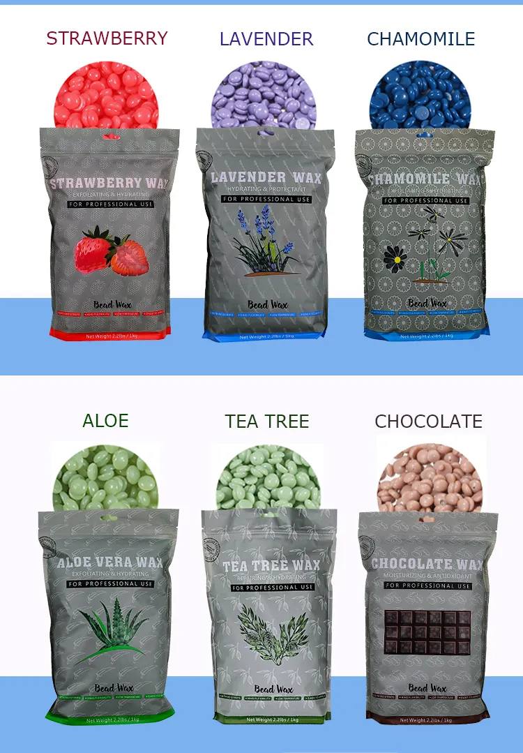New Formula 1kg Hard Wax Beans Hair Removal Rose Lavender Honey Waxing Beads for Depilatory Salon Personal Use