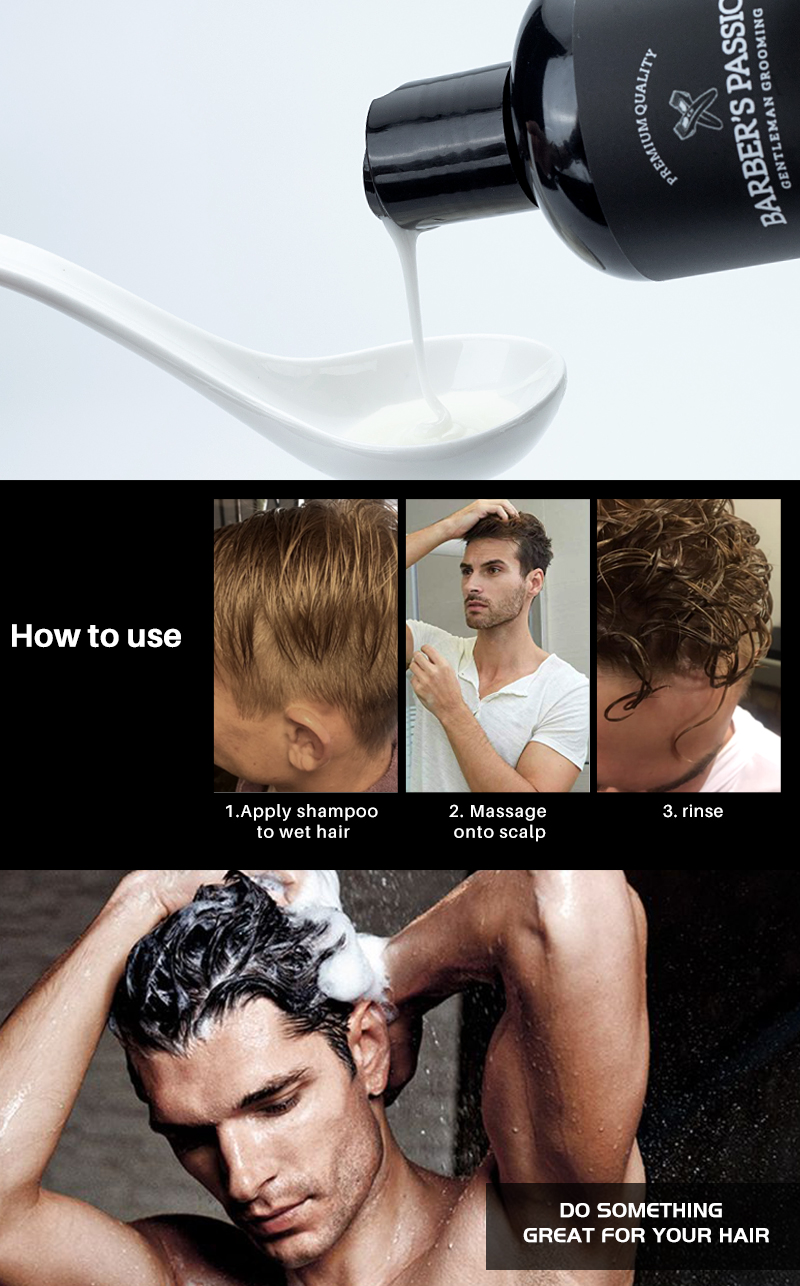Barber Shop Sulfate-free Refreshing Oil Control and Nourishes the Scalp Men's Hair Shampoo &amp; Conditioner Set for Dandruff