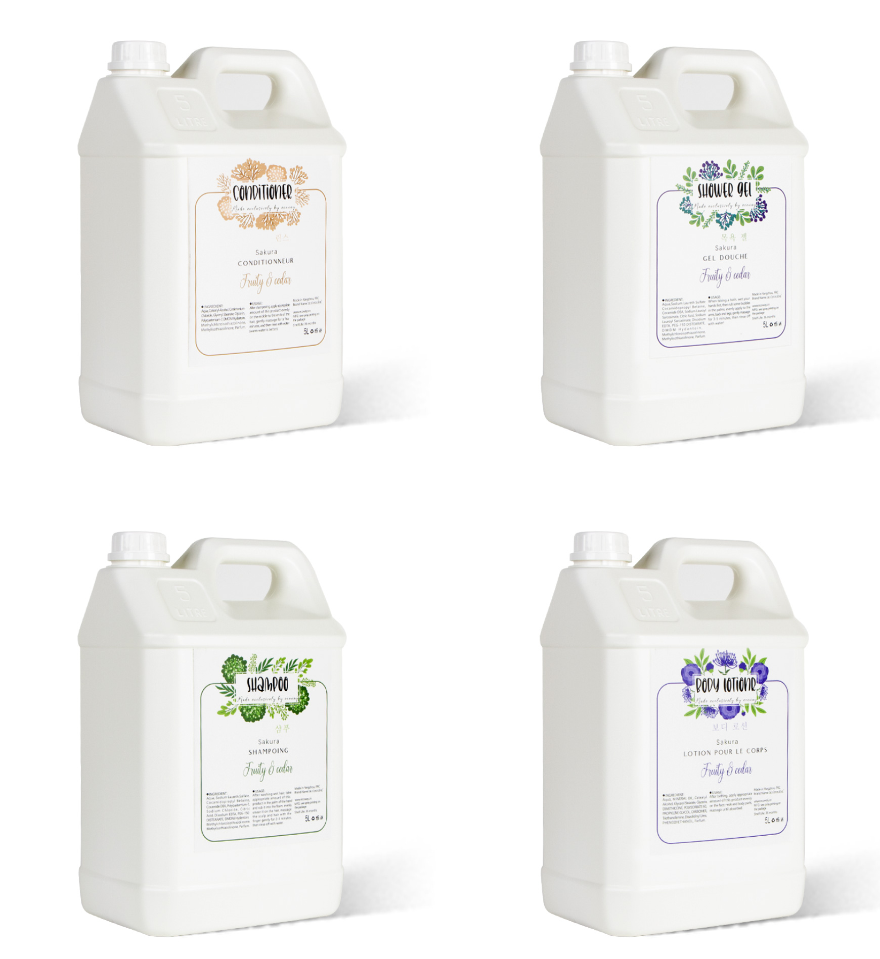 ECOWAY Factory Bulk Packing Refreshing Chemical Hair Shampoo Gel 5L HDPE Barrel Concentrated Formula Salon Hotel Use Refill