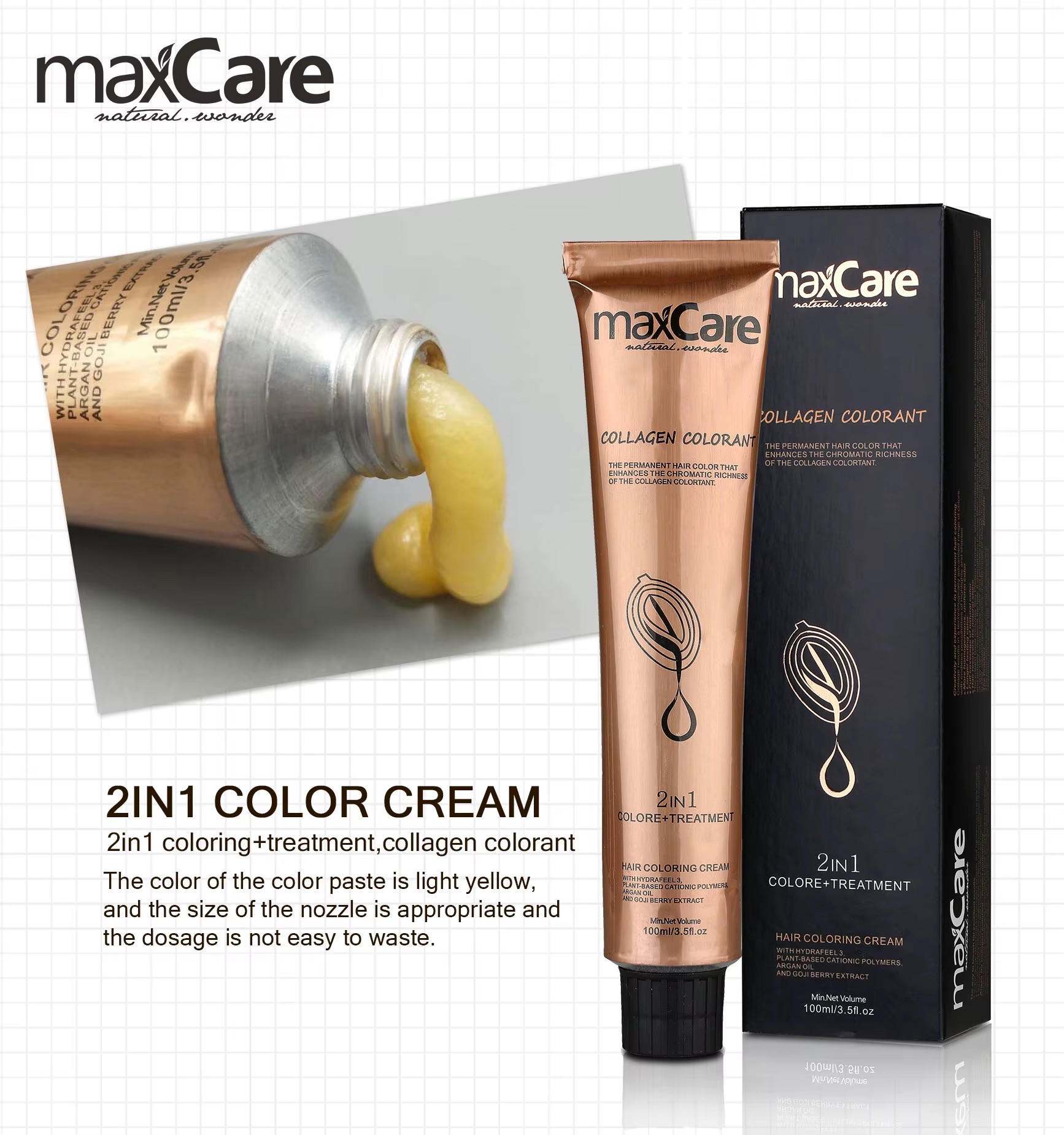 Private Label Professional Salon Use Permanent Low Ammonia Long Lasting 2 1 Coloring + Treatment Hair Color Dye Cream for Men