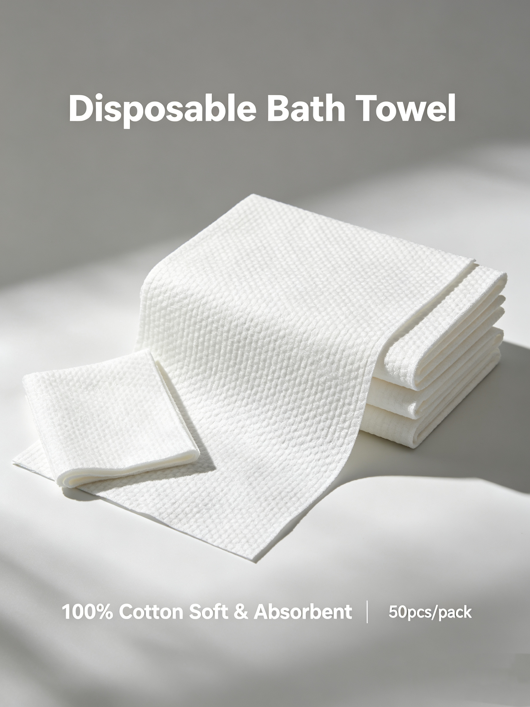 Eco-friendly Disposable Mix Wood Pulp Bath Towel Rectangular Shape 19.0in+ Width &amp; 30.0in+ Length for Beauty Salon One-Time Use