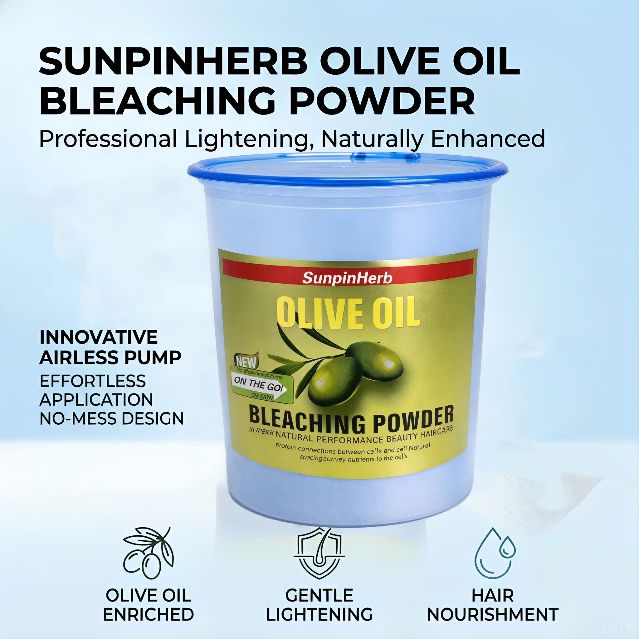 Hair Bleaching Powder Permanent Olive Oil Dust Free Strong Lift Lightener All Hair Types Salon Professional Bulk OEM Place