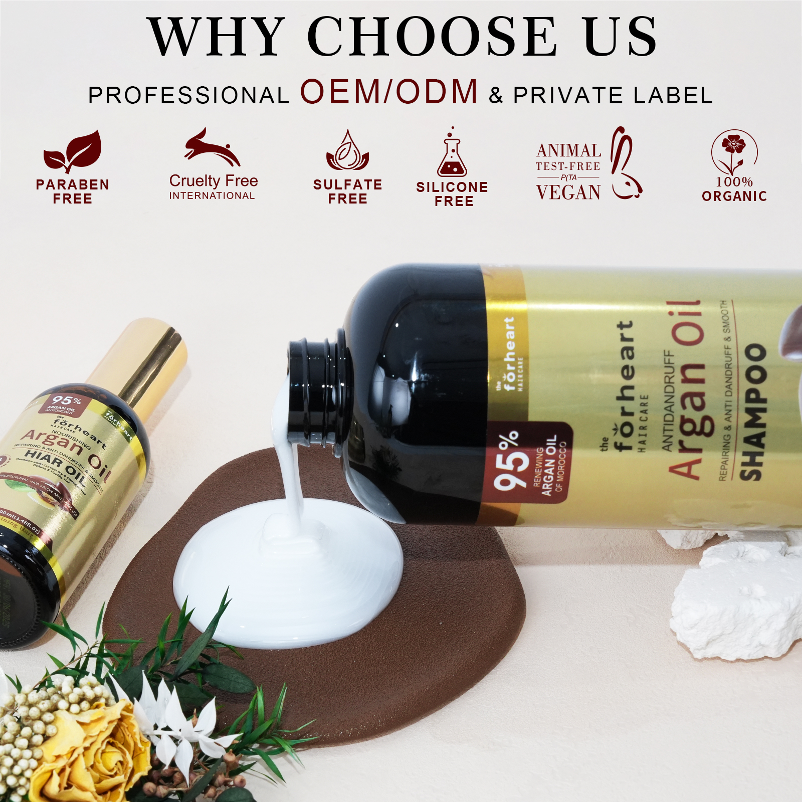 Private Label OEM ODM Premium Grade Argan Oil Shampoo Hair Growth Nourishing Hair Care Set Anti-dandruff Shampoo for Natural