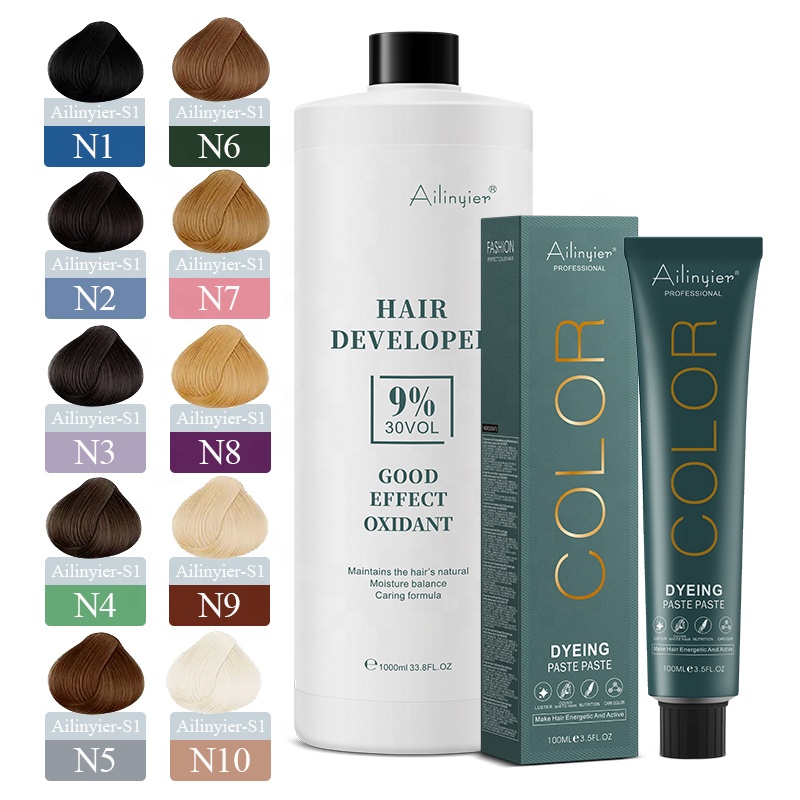 Ailinyier 100 Ml Custom Professional Herbal Low Ammonia Free Hair Dye Color Cream Permanent 112 Colors Fashion Color For Salon