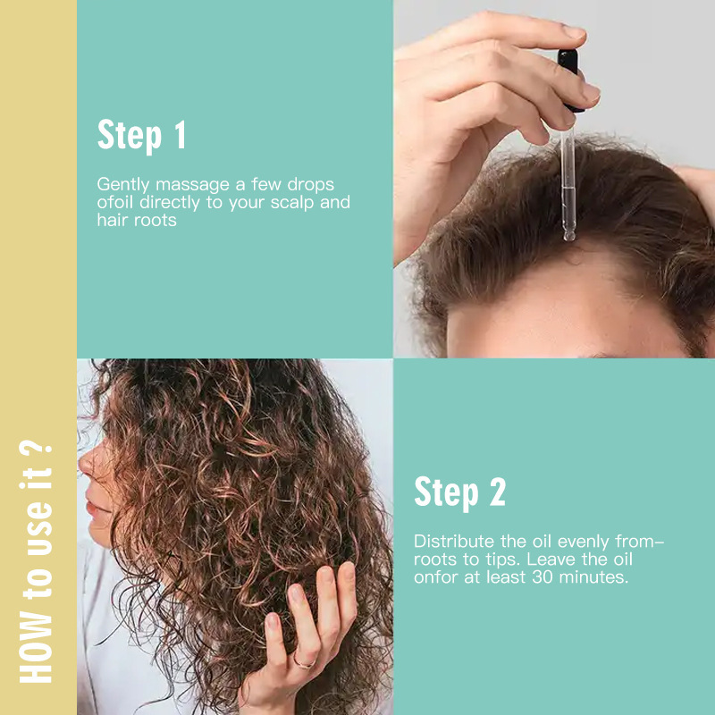 OEM Customized 60ml 100% Natural Organic Mix Herbs Argan Castor Oil Scalp Care Hair Products for Hair Growth Fuller