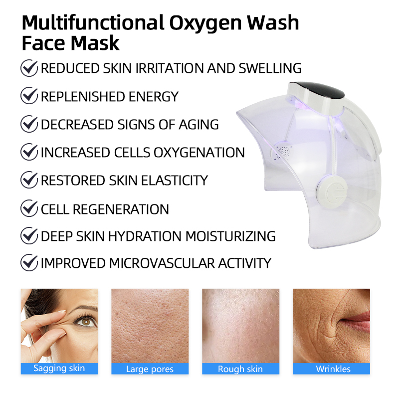 High-Pressure Oxygen Facial Skin Care Mask Machine with Oxygen Sprayer for Salon Spa Equipment US Plug Type