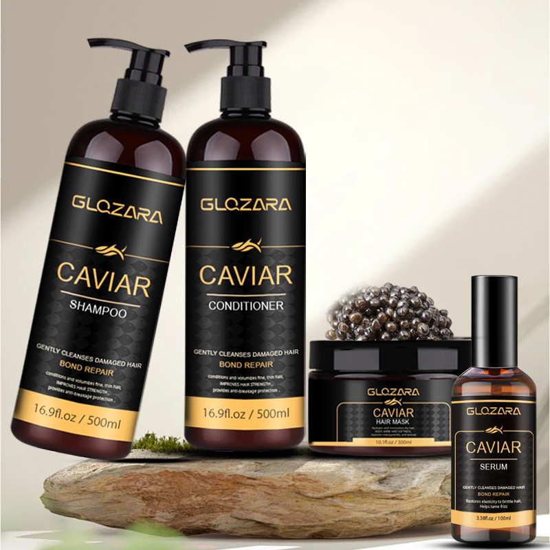 Private Label Luxury Salon Hair Care Treatment Caviar Essence Anti Frizzy Hair Deep Sea Caviar Shampoo and Conditioner