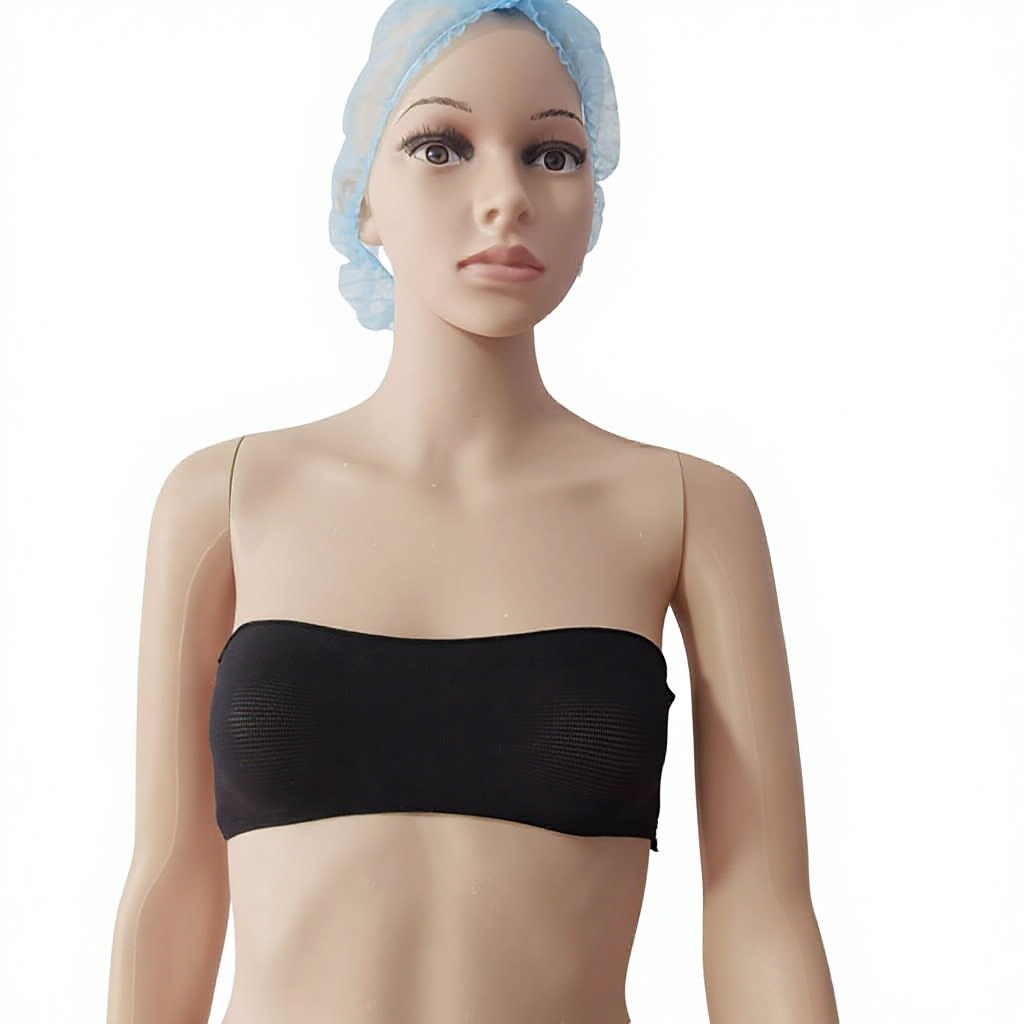 Hygiene Eco-Friendly Nylon Disposable Black Mesh Salon Bra for Spa and Beauty Use