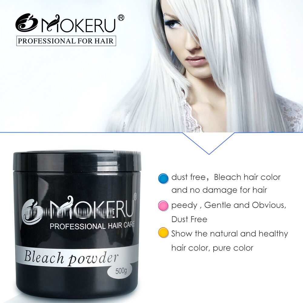 Mokeru Professional Hair Bleaching Powder 500g Private Label Dust Free White Ammonia Free Organic Bleach for Hair Color Dye