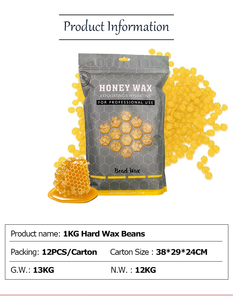 New Formula 1kg Hard Wax Beans Hair Removal Rose Lavender Honey Waxing Beads for Depilatory Salon Personal Use