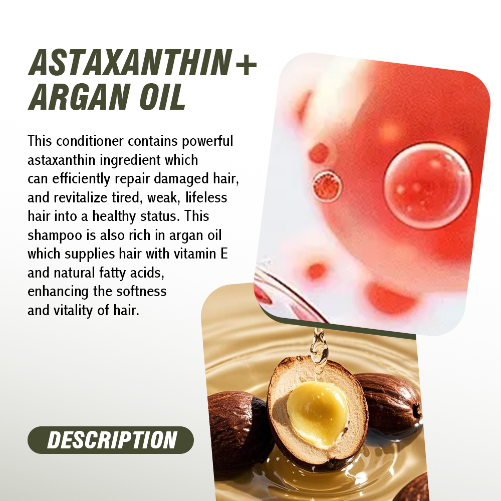 For 500ml Professional Salon Multi-function Astaxanthin Argan Oil Organic Herbal Cream Moisturizing Hair Repair Conditioner